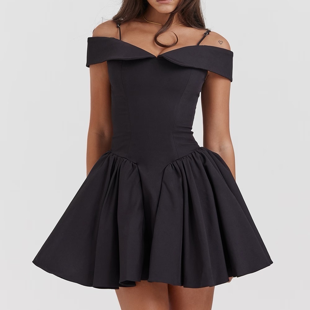 House of CB Black Off-Shoulder Mini Dress